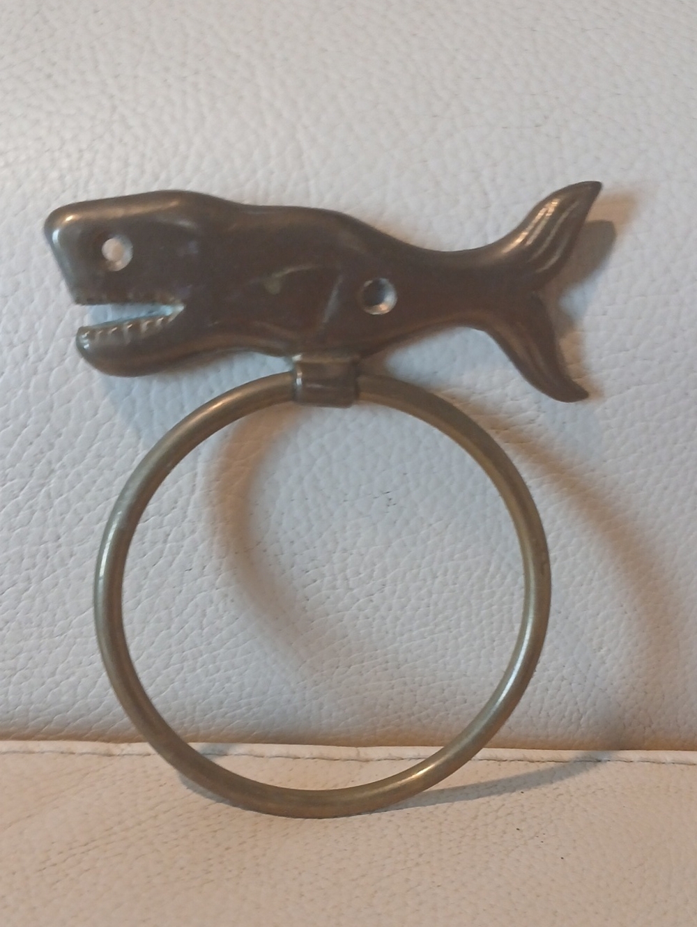 Brass Whale Towel Ring